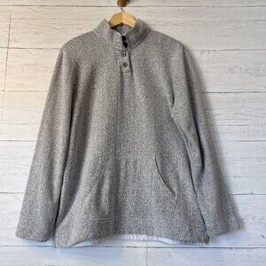 Orvis Pullover Mens Gray Size Large Cotton Blend Quarter Button Gorpcore Outdoor